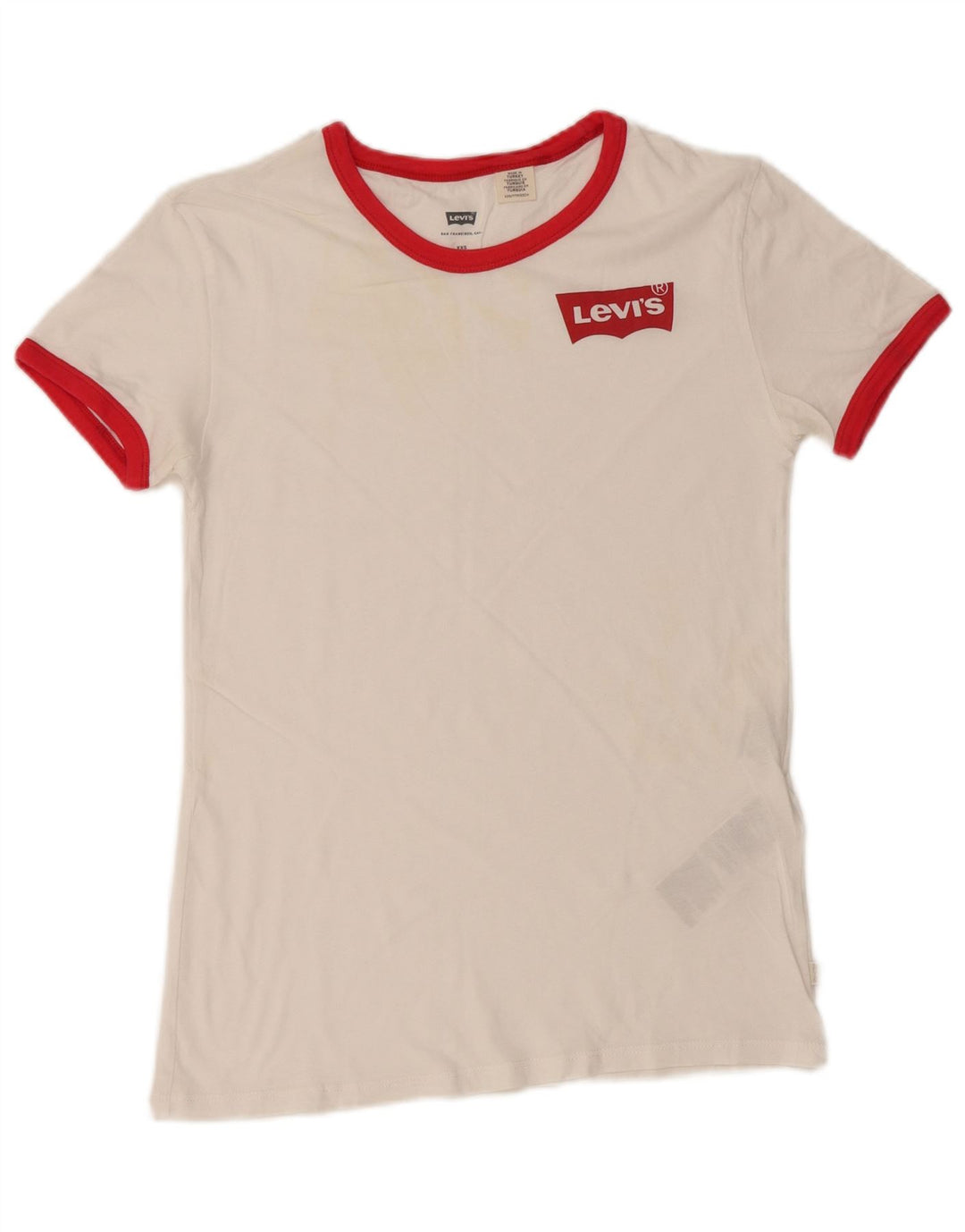 LEVI'S Womens T-Shirt Top UK 2 2XS White Cotton