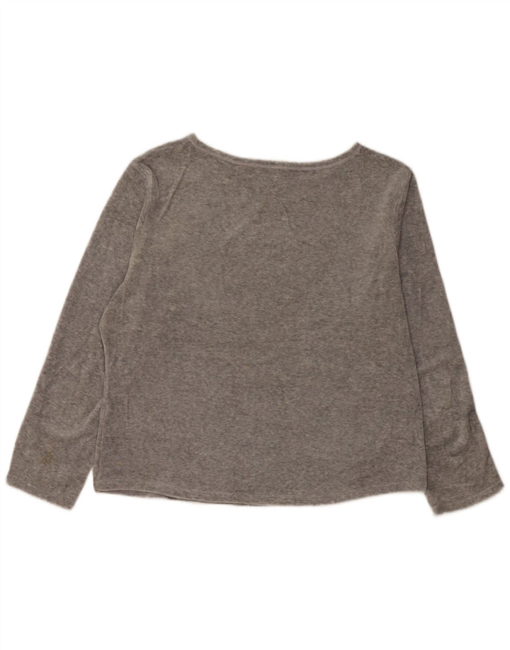Marks & Spencer Damen Top Langarm UK 14 Large Grau Polyester