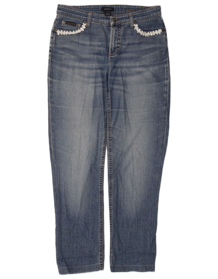 Gant Damen Straight Jeans W30 L28 Blaue Baumwolle