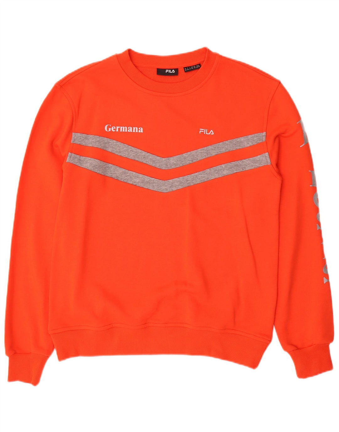 FILA Herren Grafik-Sweatshirt-Pullover XS Orange Colourblock Baumwolle