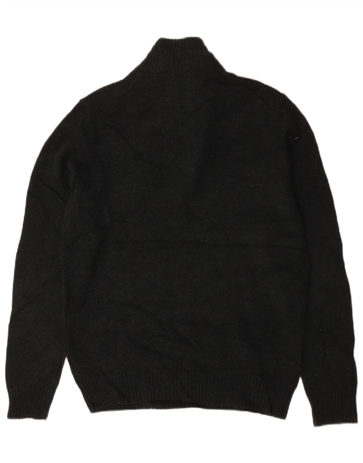 Marks & Spencer Mens Zip Neck Jumper Sweater Medium Green Lambswool