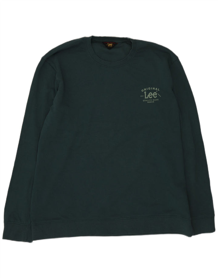 Lee Herren-Sweatshirt mit normaler Passform, 2XL, grüne Baumwolle