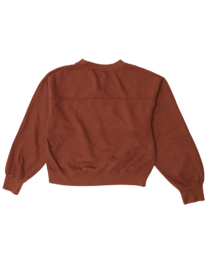 Zara Damen Crop Sweatshirt Pullover UK 14 Mittelbraun