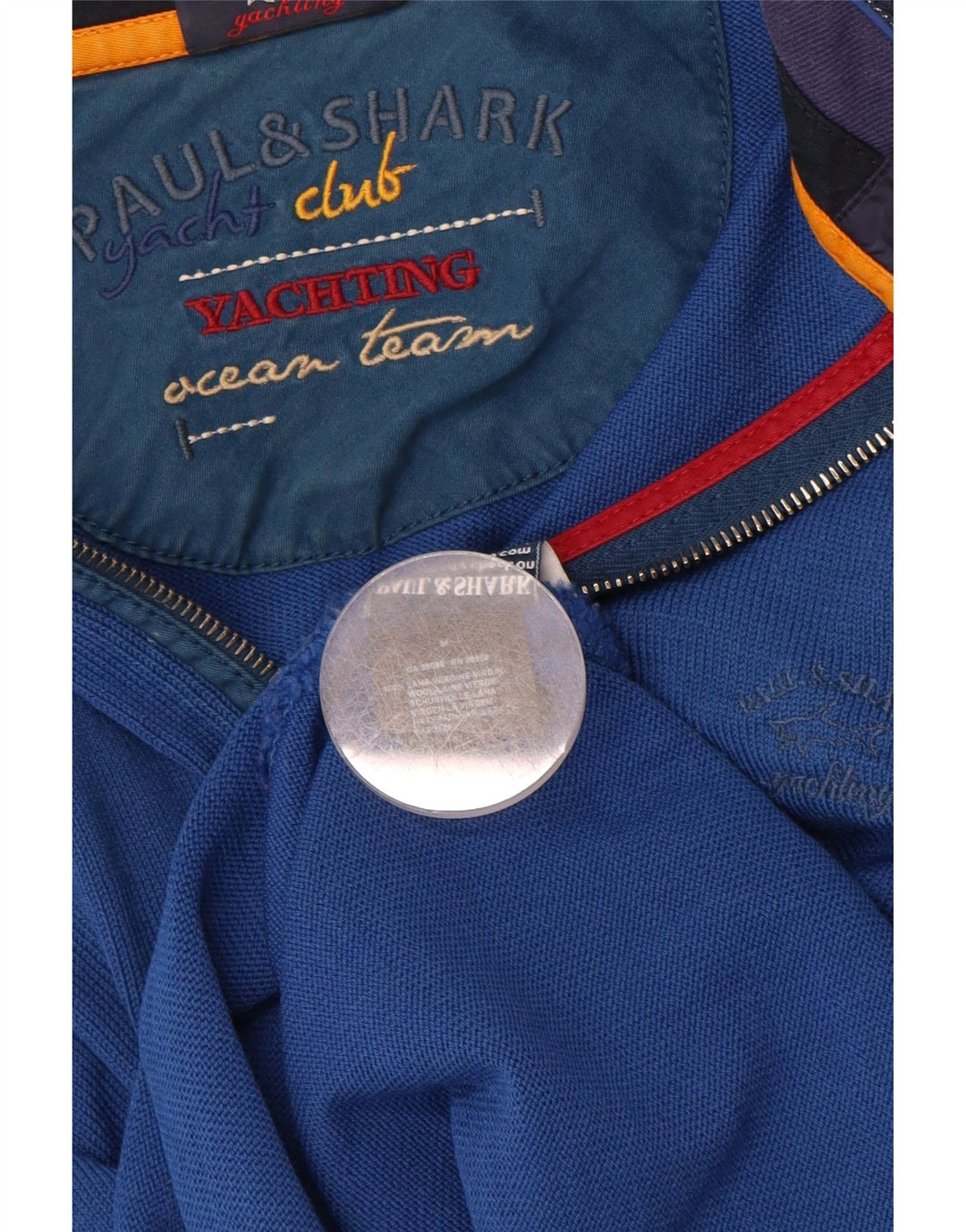 PAUL & SHARK Herren Yachting Pullover mit Reißverschluss am Hals Mittelblaue Schurwolle