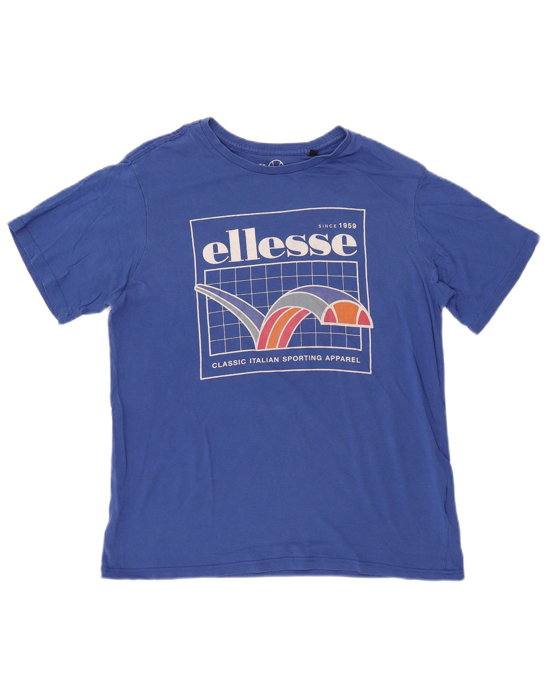 ELLESSE Herren-T-Shirt mit Grafik, Größe S, Blau, Baumwolle