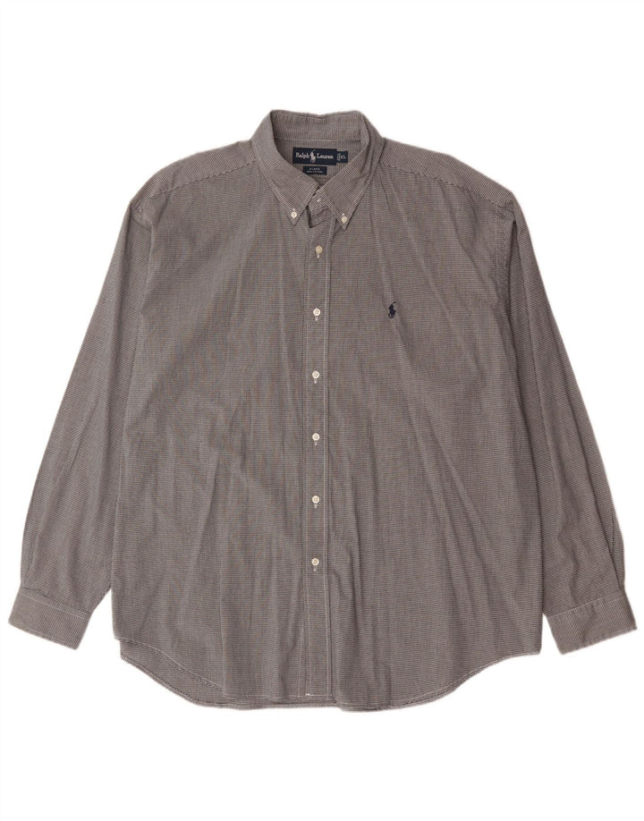 Ralph Lauren Herren Blake Hemd XL Grau Gingham Baumwolle