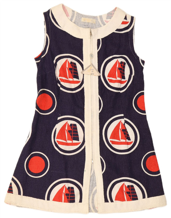 Ärmelloses A-Linien-Kleid für Damen von Luna, Größe 44, mittleres Marineblau, geometrisch
