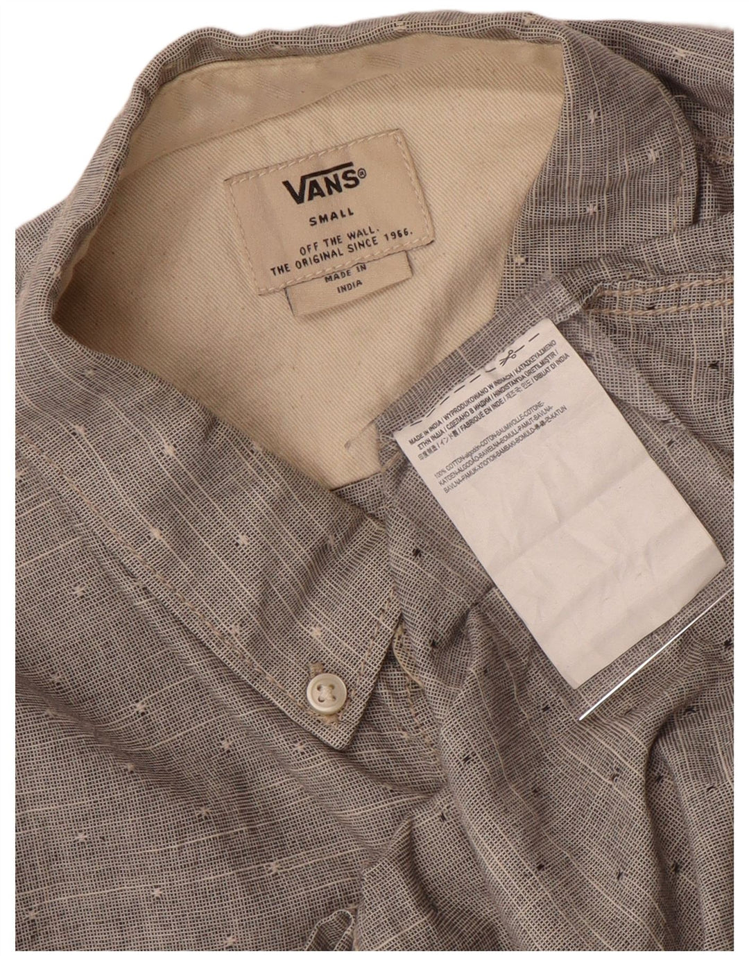Vans Herren-Hemd, klein, grau gefleckte Baumwolle