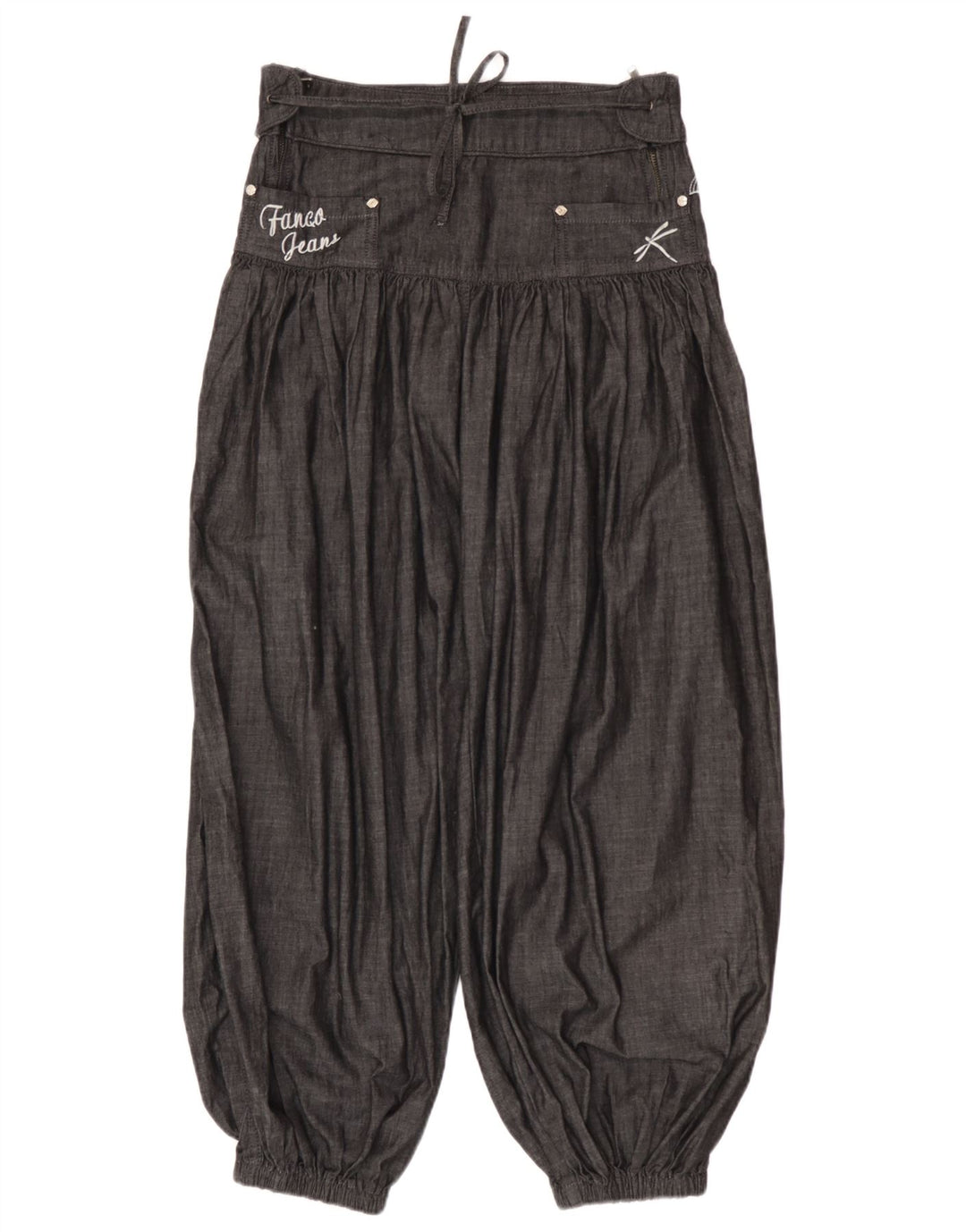 Vintage Damen Haremshose W28 L26 Graue Baumwolle