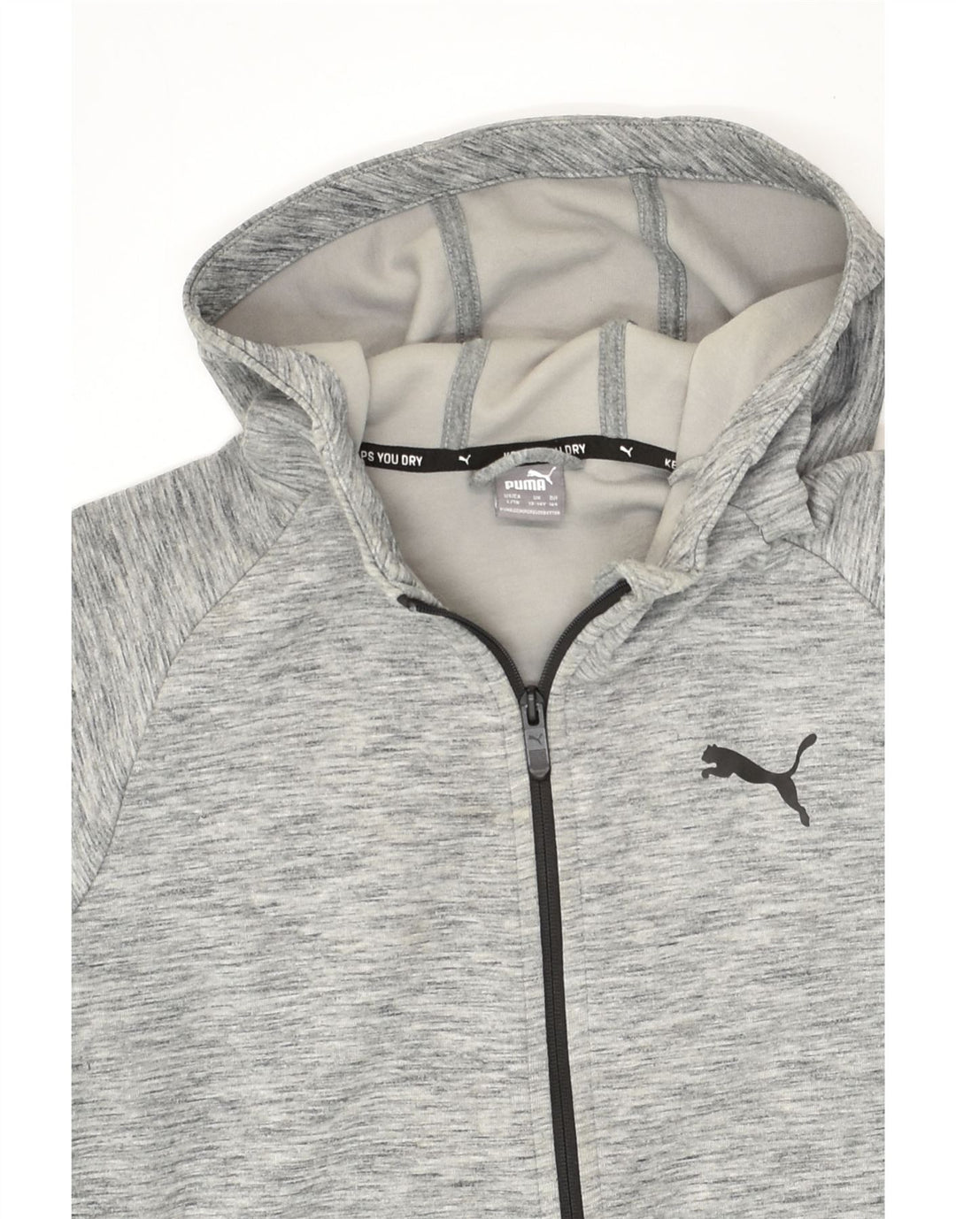 PUMA Boys Zip Hoodie Sweater 13-14 Years Grey Colourblock Cotton | Vintage Puma | Thrift | Second-Hand Puma | Used Clothing | Messina Hembry 
