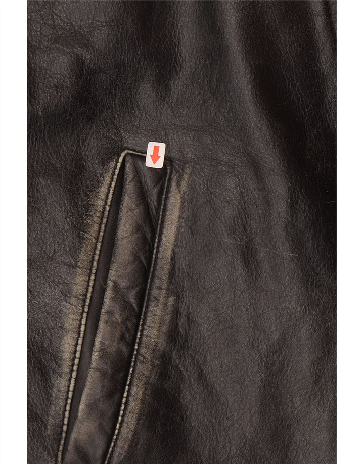 Bomb Boogie Damen Lederjacke UK 14 Mittelschwarzes Leder
