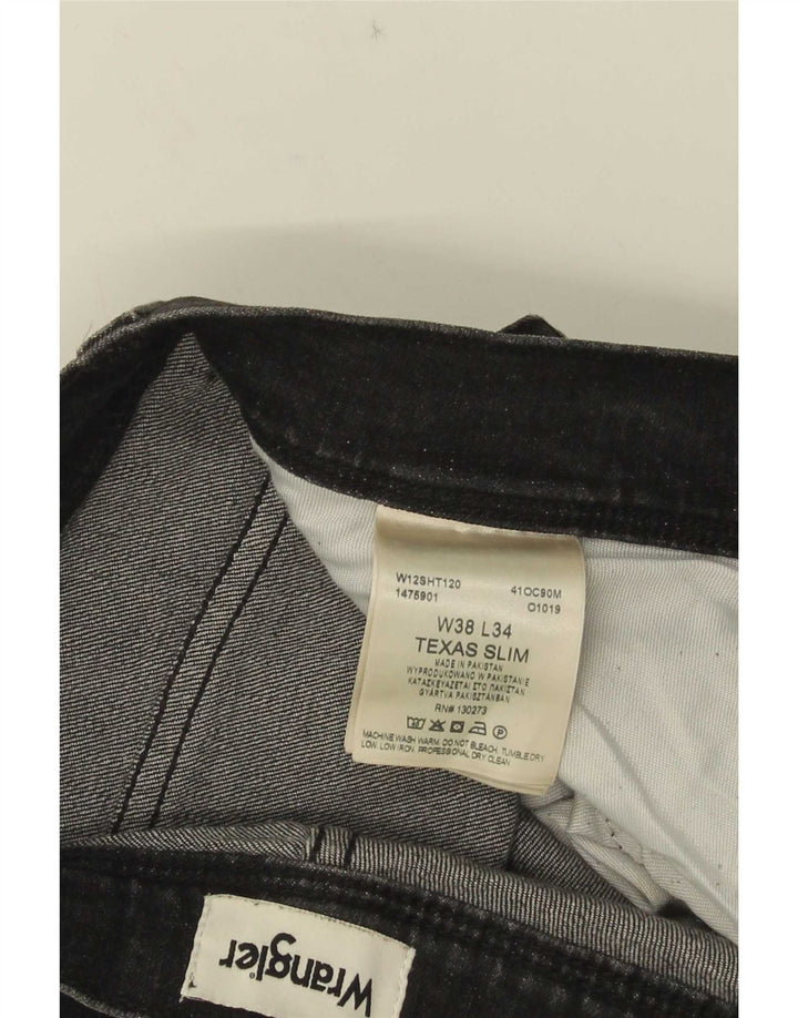 Wrangler Herren Texas Slim Jeans W38 L34 Graue Baumwolle