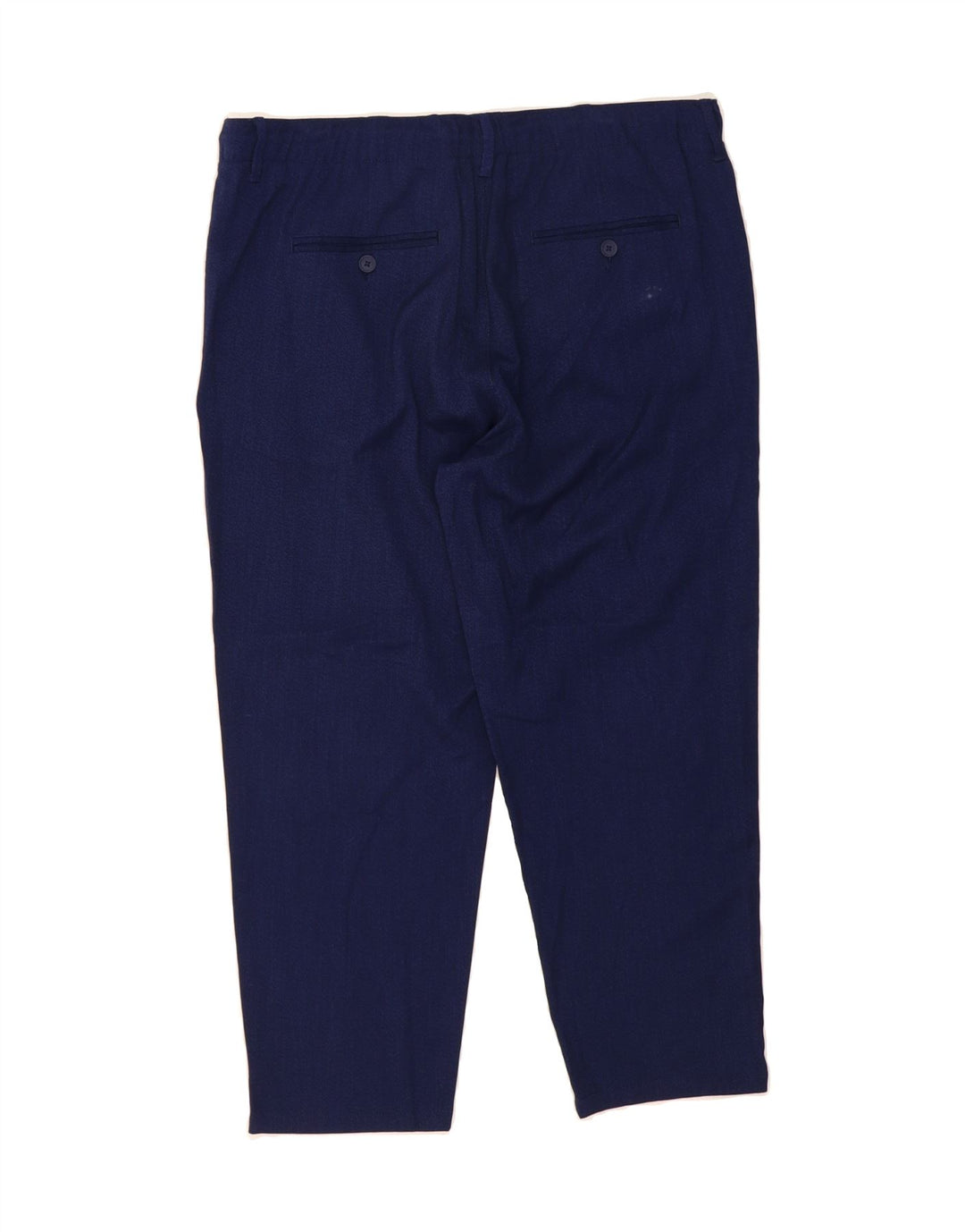 JACK & JONES Mens Straight Capri Trousers W34 L24  Navy Blue Polyester Vintage Jack & Jones and Second-Hand Jack & Jones from Messina Hembry 