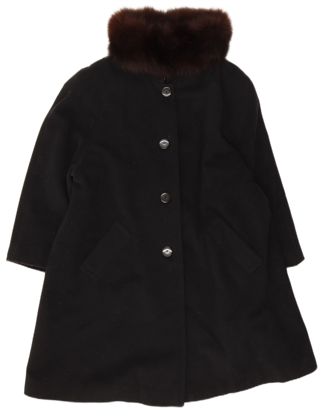 Luisa Spagnoli Damen Mantel UK 14 Mittelschwarze Schurwolle