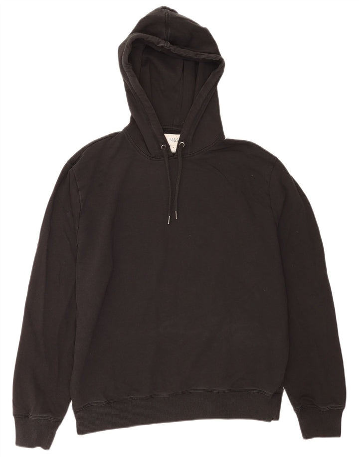 Marks & Spencer Herren-Kapuzenpullover aus mittelschwarzer Baumwolle
