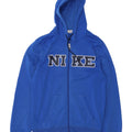 Nike Herren-Kapuzenpullover mit grafischem Reißverschluss, klein, blau, Polyester