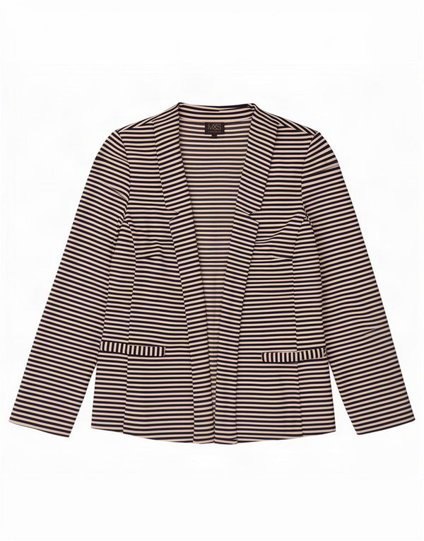 Marks & Spencer Damen-Cardigan-Pullover UK 10 Small Marineblau gestreift