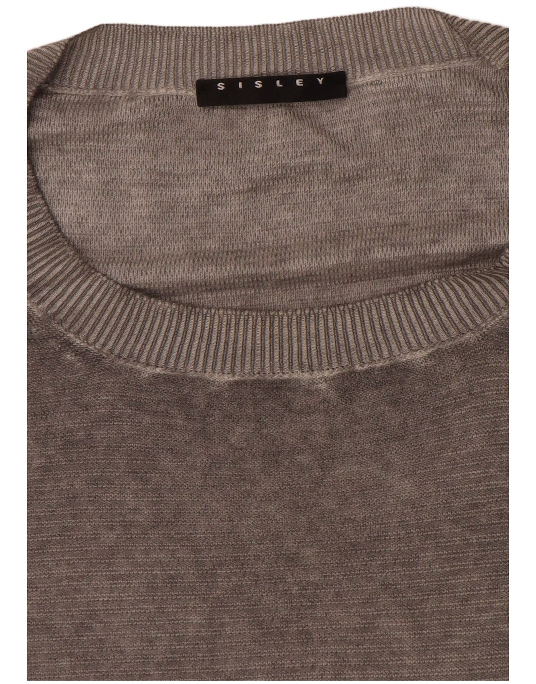 Sisley Herren-Pullover mit Rundhalsausschnitt, Größe L, Grau