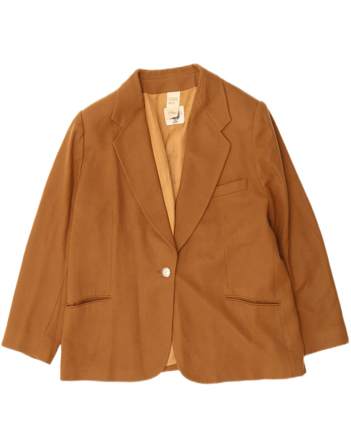 GIANFRANCO FERRE Womens 1 Button Blazer Jacket UK 18 XL Brown Wool Vintage Gianfranco Ferre and Second-Hand Gianfranco Ferre from Messina Hembry 