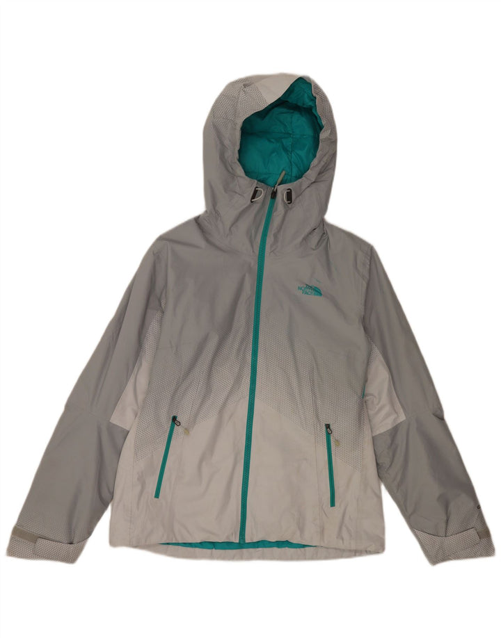The North Face Damen-Regenjacke mit Kapuze, UK 14, Mittelgrau, Farbblock