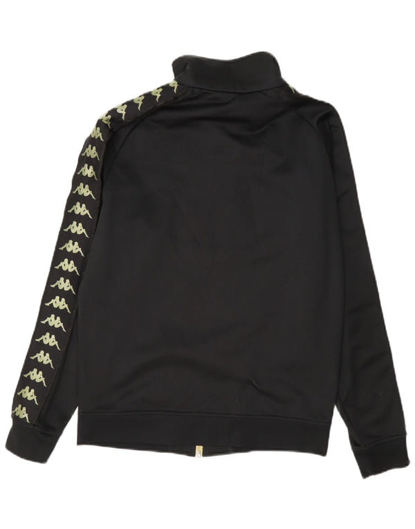 Kappa Womens Graphic Trainingsanzug Top Jacke UK 12 Medium Schwarz Polyester
