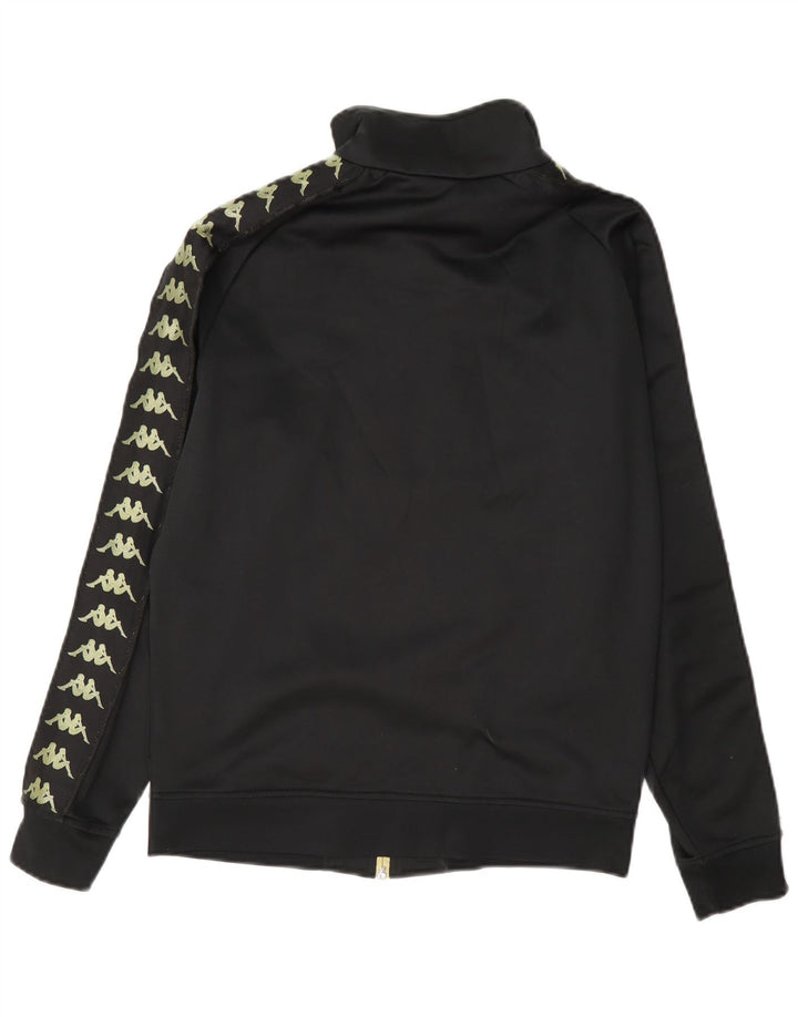 Kappa Womens Graphic Trainingsanzug Top Jacke UK 12 Medium Schwarz Polyester