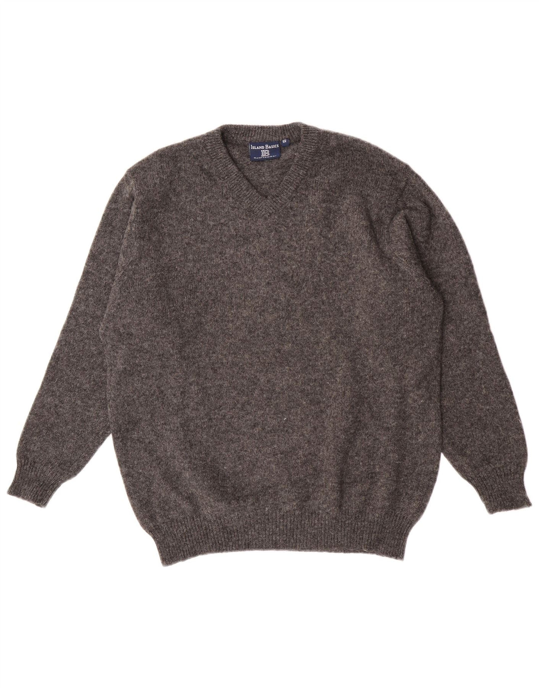 Vintage Herren Pullover mit V-Ausschnitt IT 54 XL Graue Wolle
