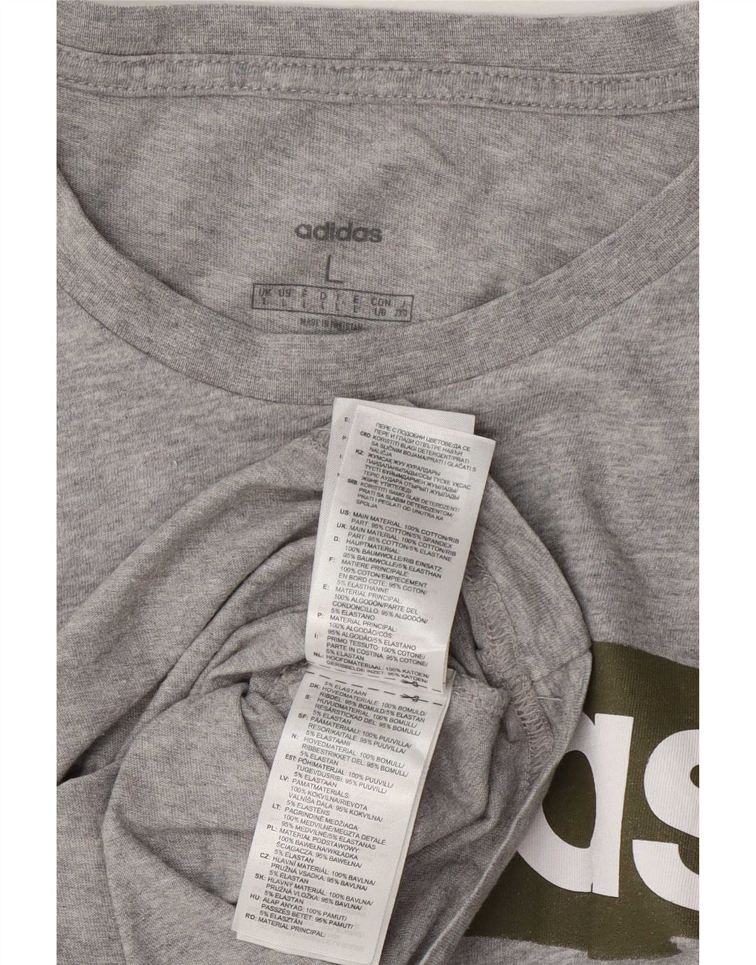 Adidas Herren Grafik T-Shirt Top Large Grau Baumwolle