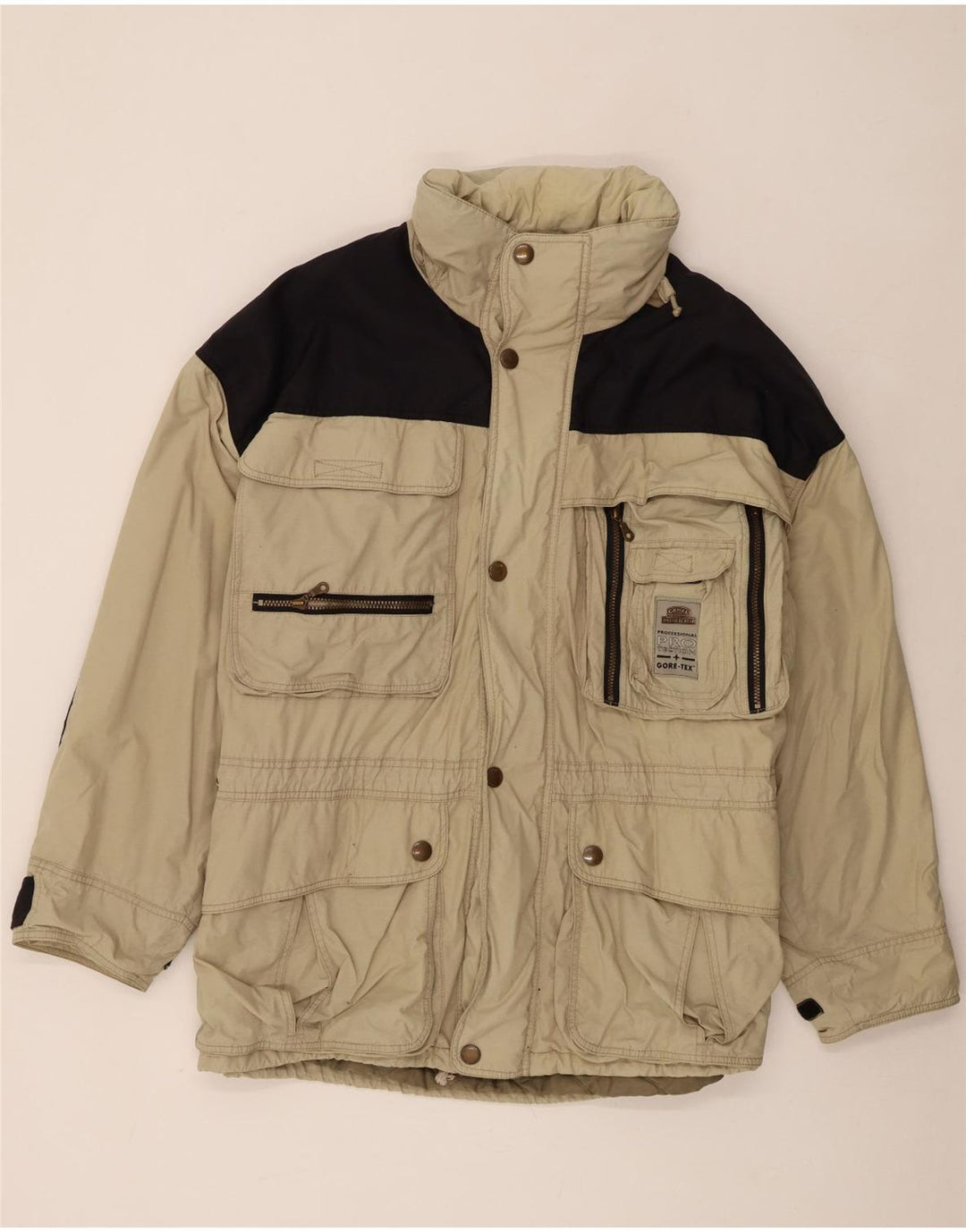 Camel Active Herren-Windjacke mit Kapuze, UK 48 4XL, Beige, Farbblock