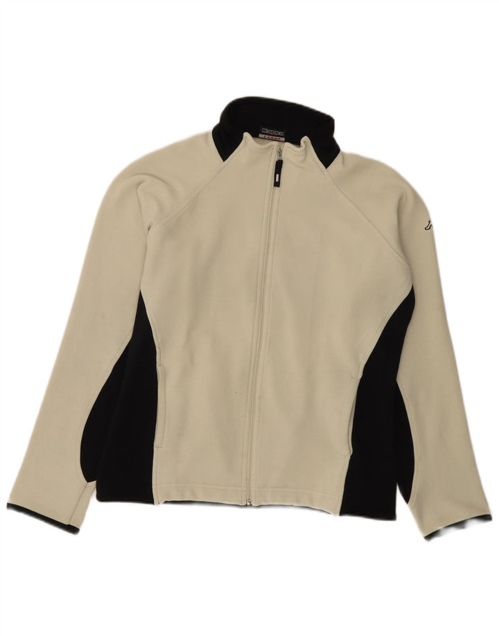 Kappa Damen-Trainingsanzug-Top-Jacke, UK 16, groß, weißes Farbblock-Polyester