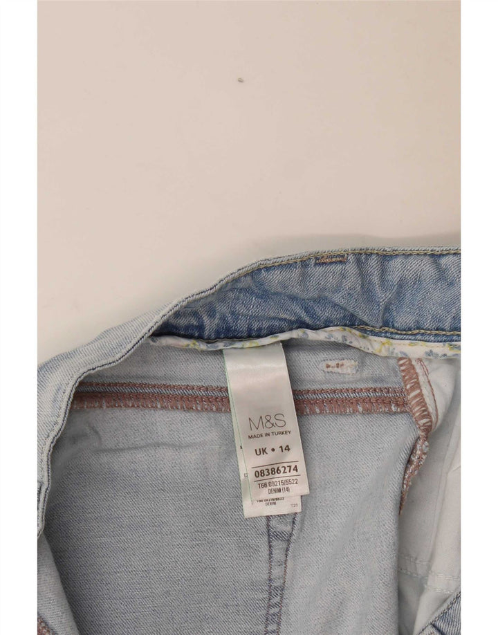 Marks & Spencer Damen Jeansshorts UK 14 Large W34 Blaue Baumwolle