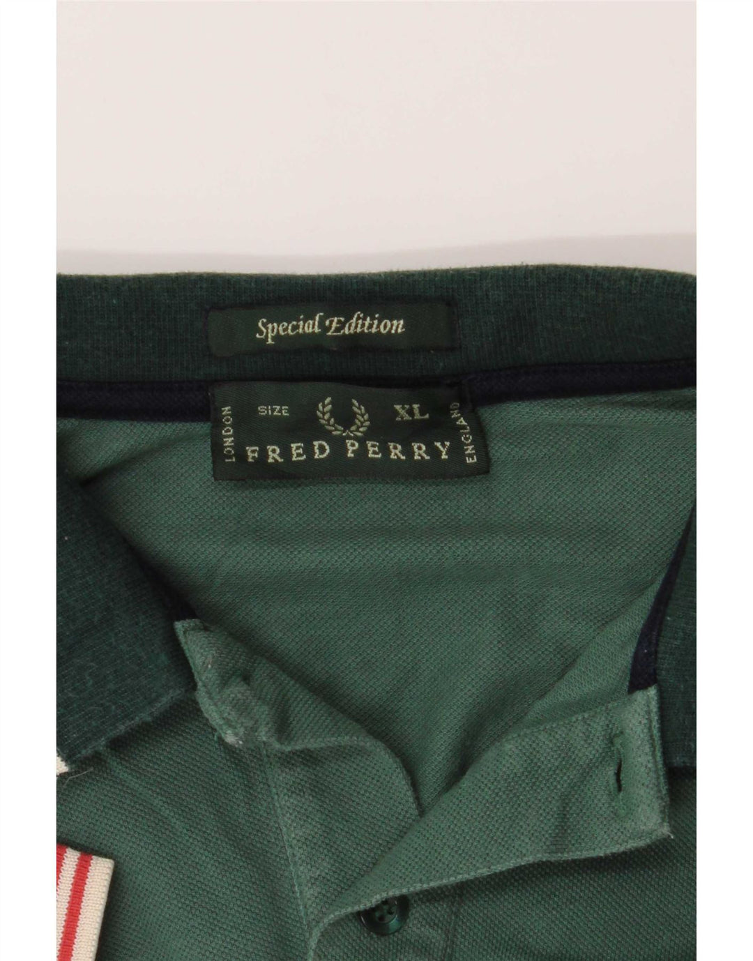 Fred Perry Herren Poloshirt XL Grün gestreift