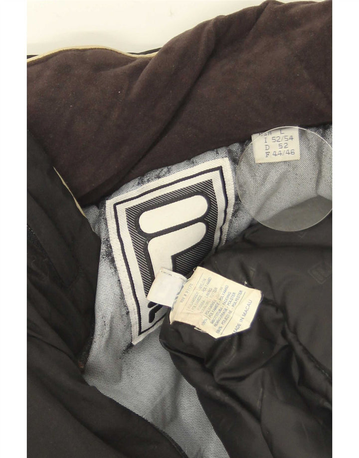 Fila Herren-Jacke mit Kapuze, gepolstert, UK 40, Größe L, Schwarz, Polyamid