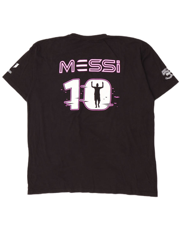 Hard Rock Cafe Herren MESSI Graphic T-Shirt Top 2XL Schwarz Baumwolle