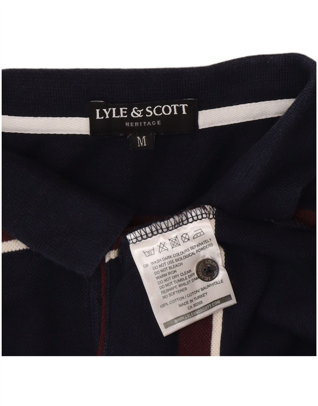 Lyle & Scott Herren Heritage-Poloshirt aus mittelblauer, gestreifter Baumwolle