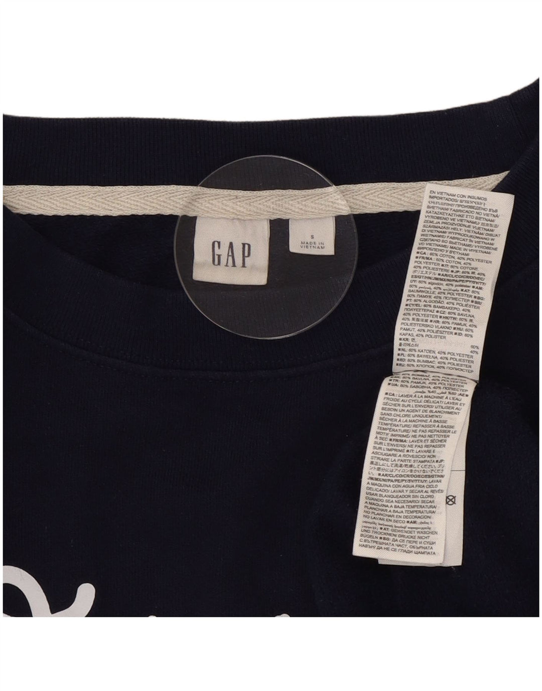 Gap übergroßer Grafik-Sweatshirtpullover für Damen, Gr. 10, Größe S, Marineblau, Baumwolle