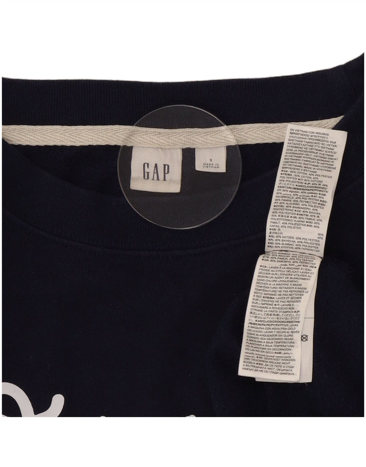 Gap übergroßer Grafik-Sweatshirtpullover für Damen, Gr. 10, Größe S, Marineblau, Baumwolle