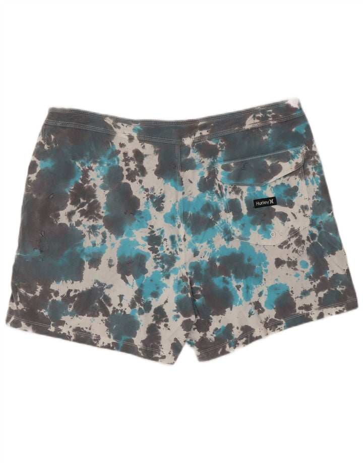 Hurley Herren-Badeshorts XL, graues Batik-Polyester