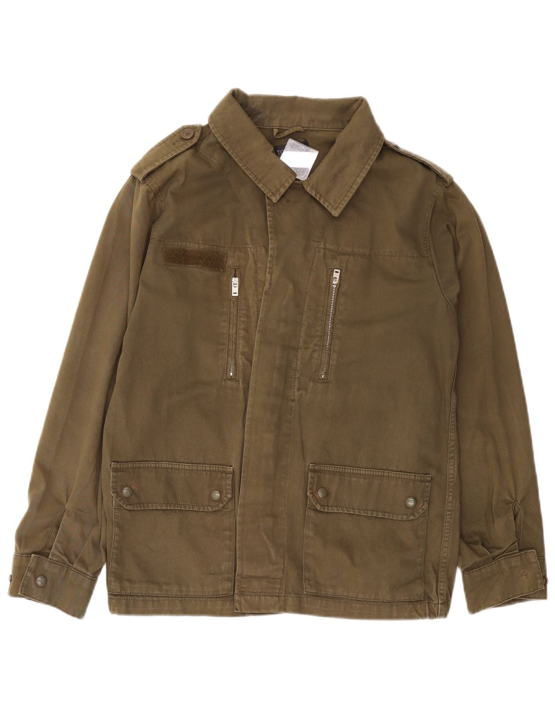 Übergroße Militärjacke für Damen von TOPSHOP, UK 10, Größe S, Khaki, Baumwolle