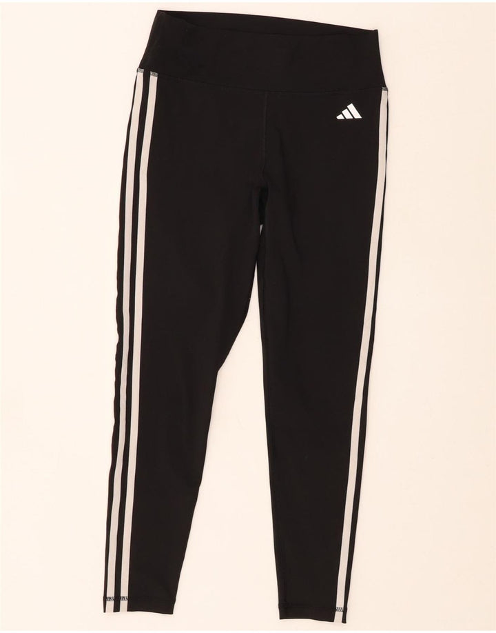 ADIDAS Womens Aeroready Leggings UK 12/14 Medium  Black Polyester