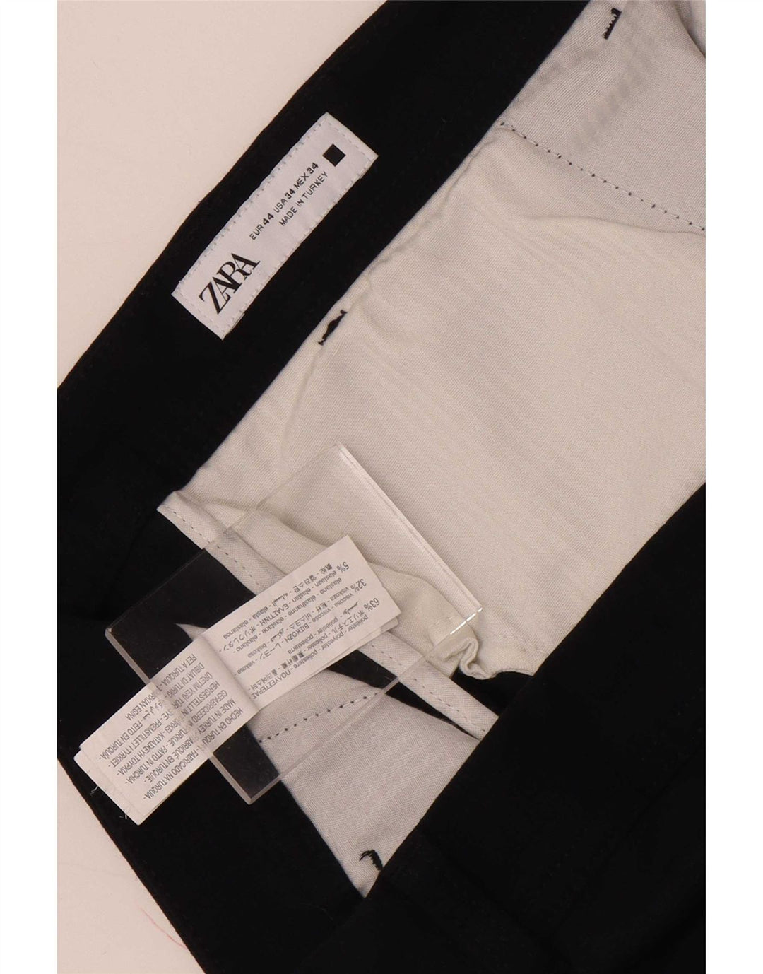 Zara Herren-Chinohose, EU 44, Größe L, W34, L28, Marineblau, Polyester