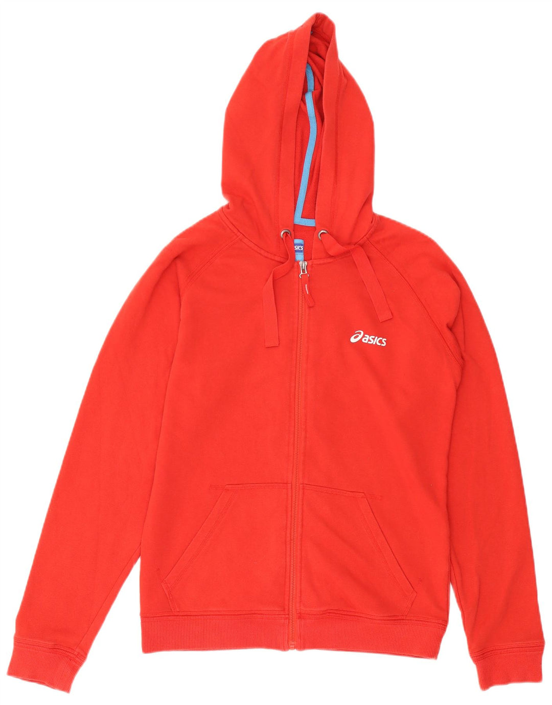 Asics Herren-Kapuzenpullover mit Reißverschluss, mittelrote Baumwolle