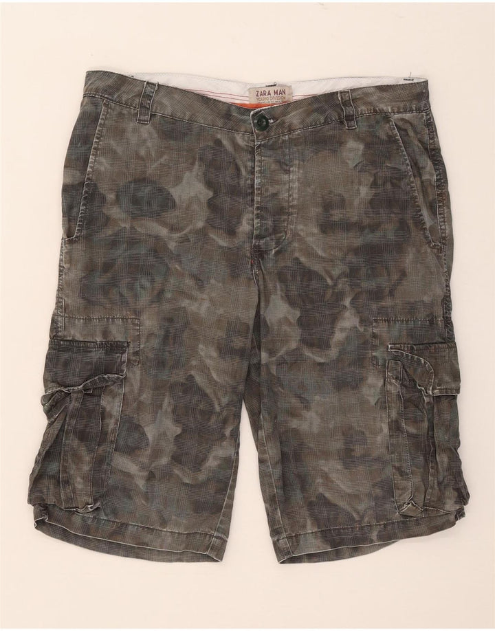 Zara Herren Cargoshorts EU 40 Medium W31 Khaki Baumwolle