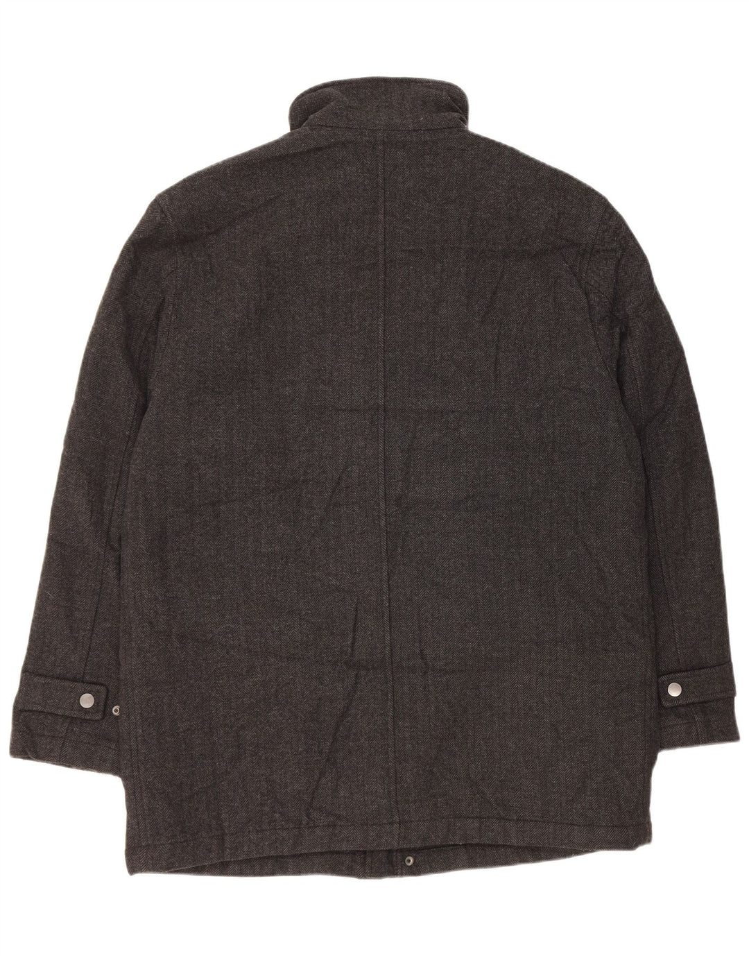 John Lewis Herren-Windbreaker-Mantel, UK 42, XL, graue Wolle mit Fischgrätenmuster