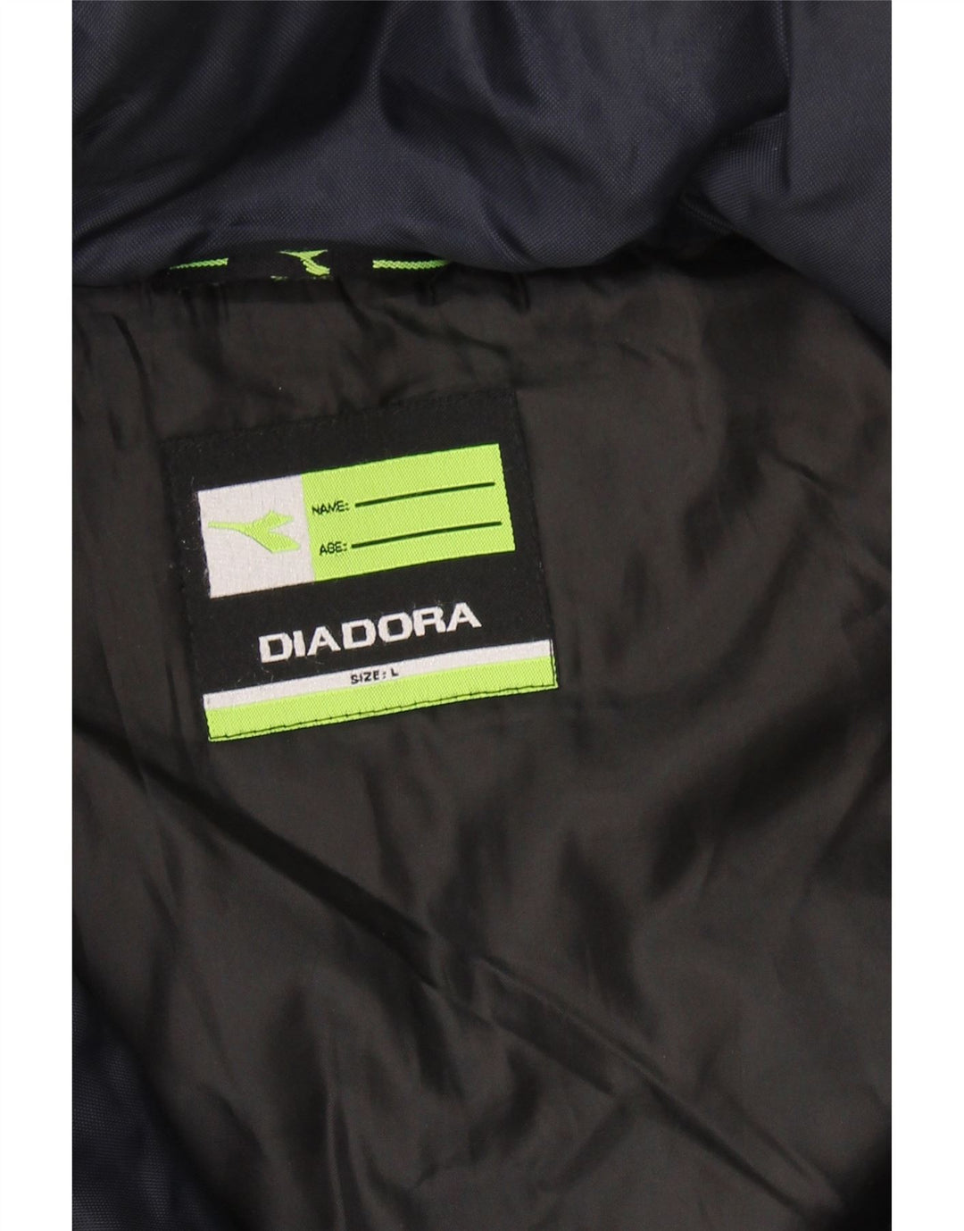 DIADORA Mens Windbreaker Coat UK 40 Large Navy Blue Colourblock Polyester Vintage Diadora and Second-Hand Diadora from Messina Hembry 