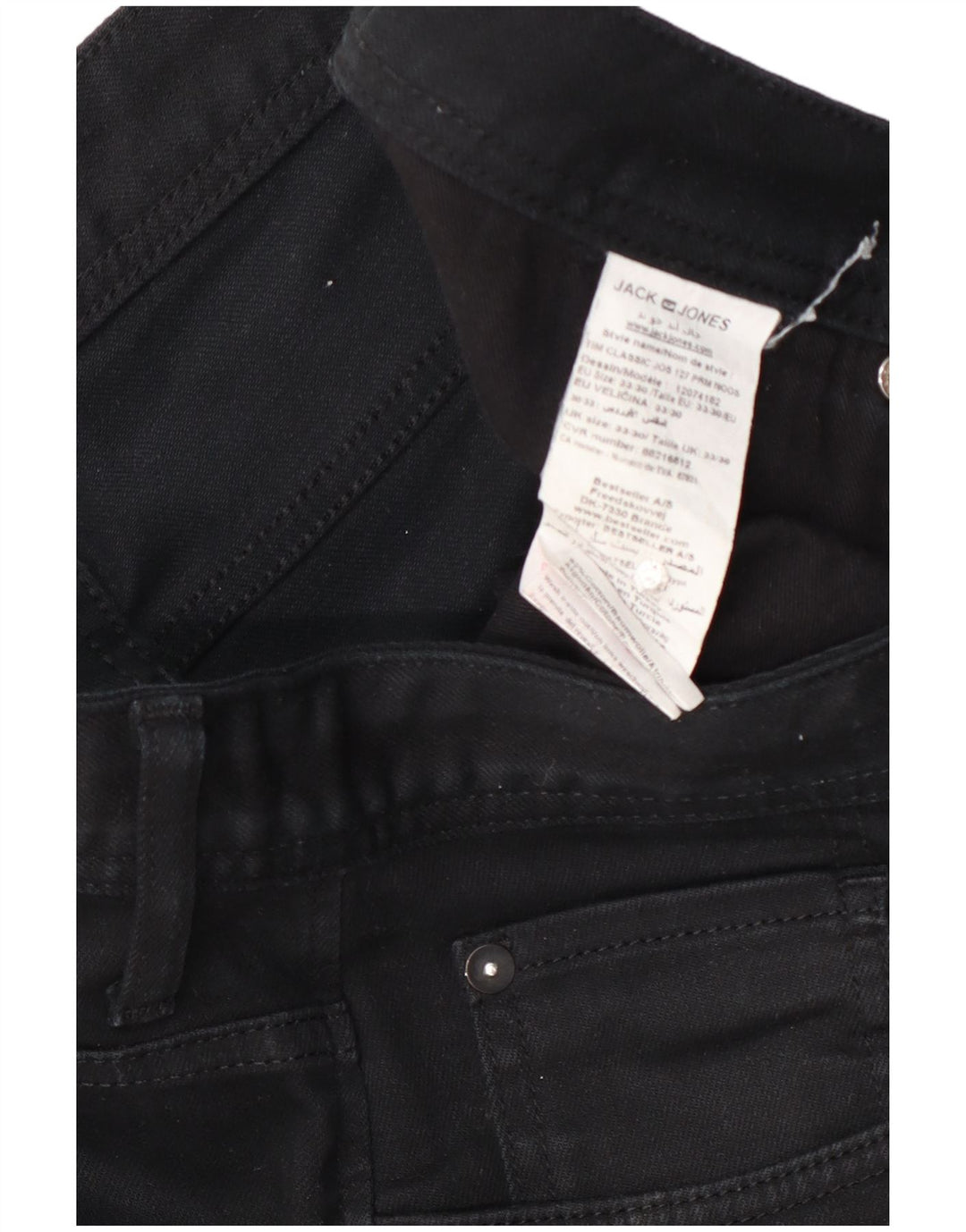 Jack & Jones Herren Slim Jeans W33 L30 Schwarze Baumwolle