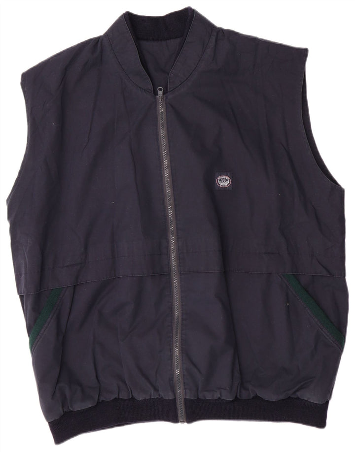Vintage Herren Wendeweste UK 42 XL Marineblau Farbblock