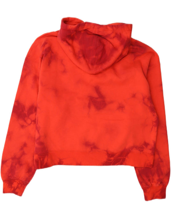 Jordan Womens Loose Fit Hoodie Pullover UK 10 Small Red Tie Dye Cotton