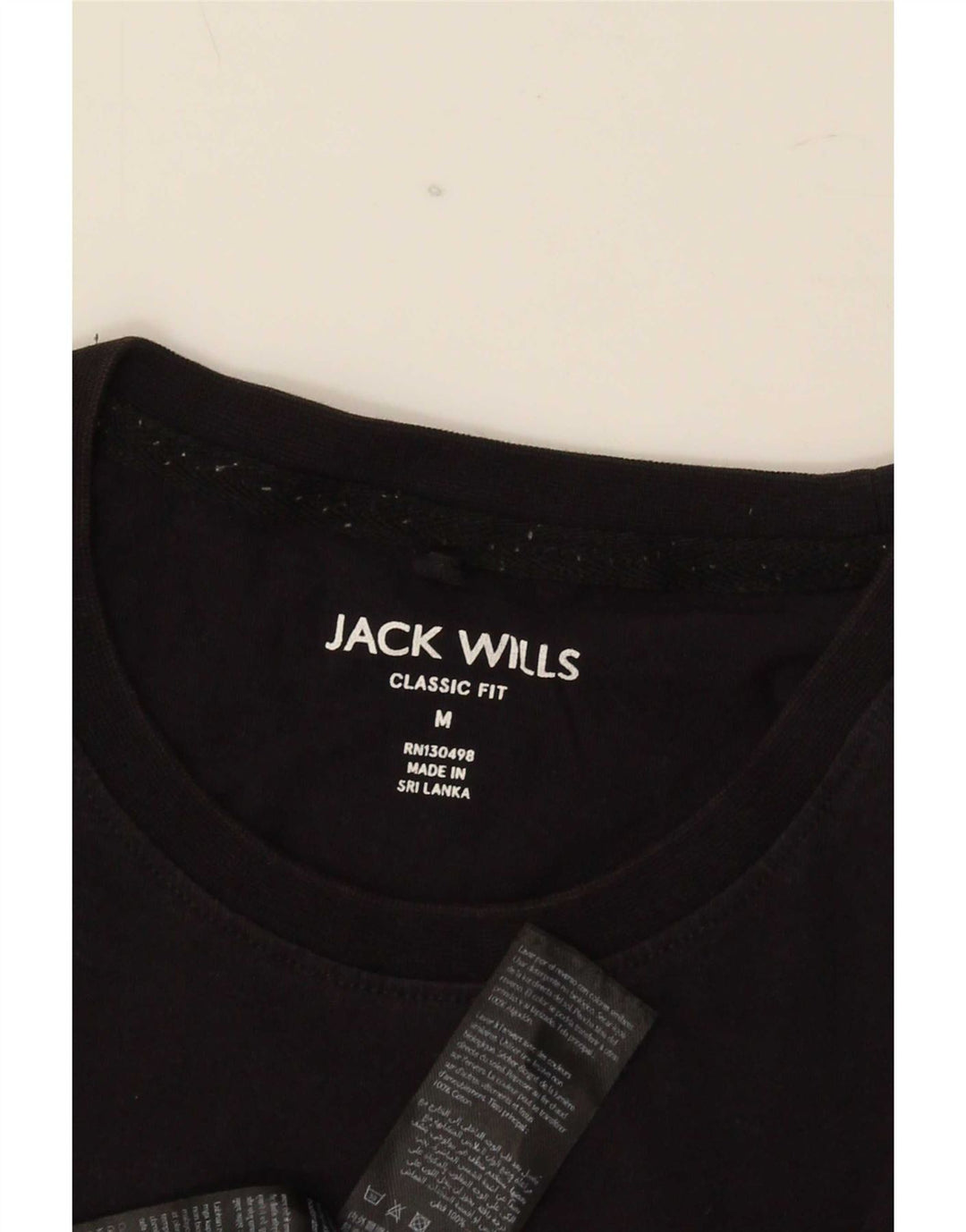 Jack Wills Herren-T-Shirt mit klassischer Passform, mittelschwarzer Baumwolle, mit Grafik