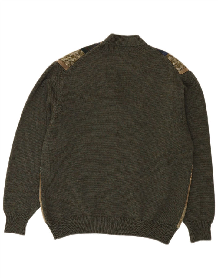 John Ashfield Herren Cricked Club Cardigan Pullover IT 48 Mittelgrün